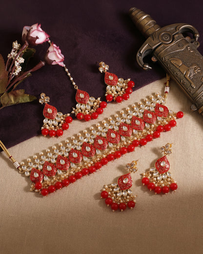 Red Sejal Choker Set
