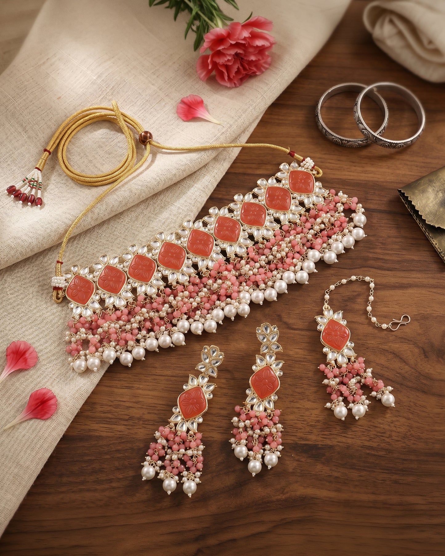 Coral Mirza Choker Set