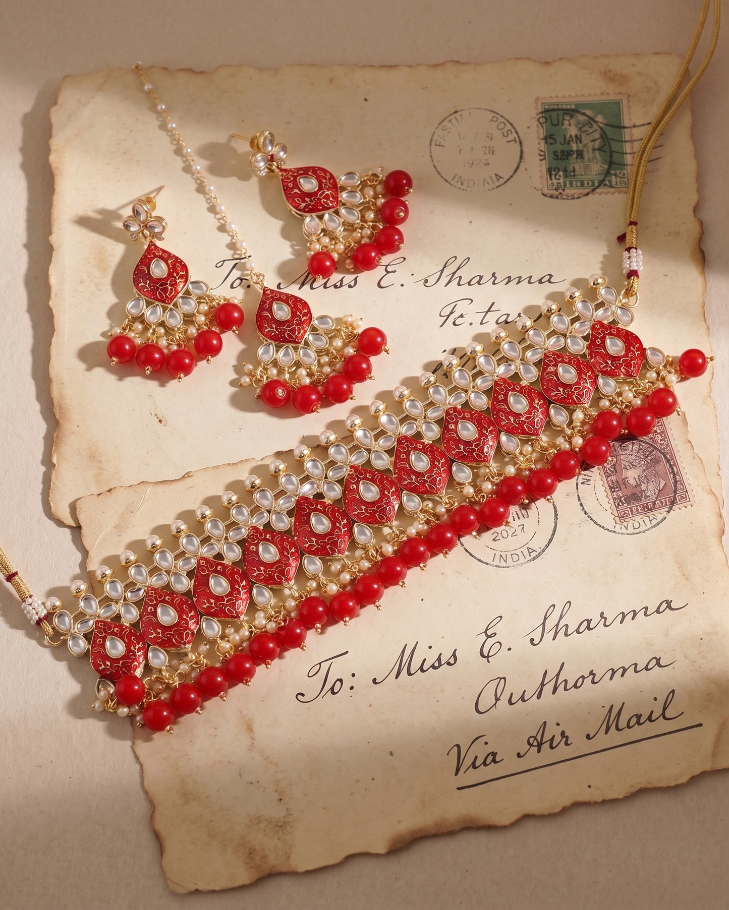 Red Sejal Choker Set