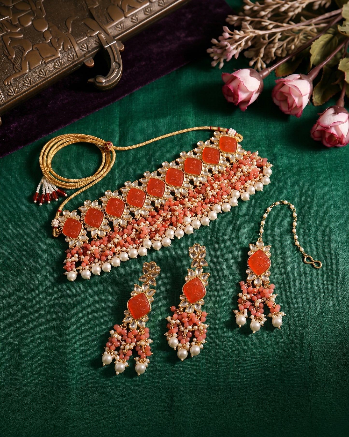 Coral Mirza Choker Set