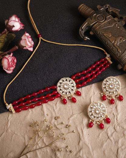 Pink Arshi Choker Set