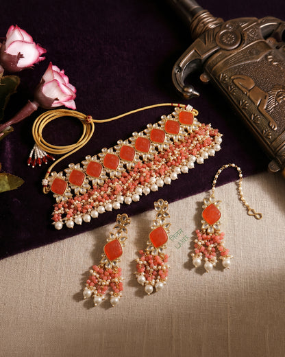 Coral Mirza Choker Set