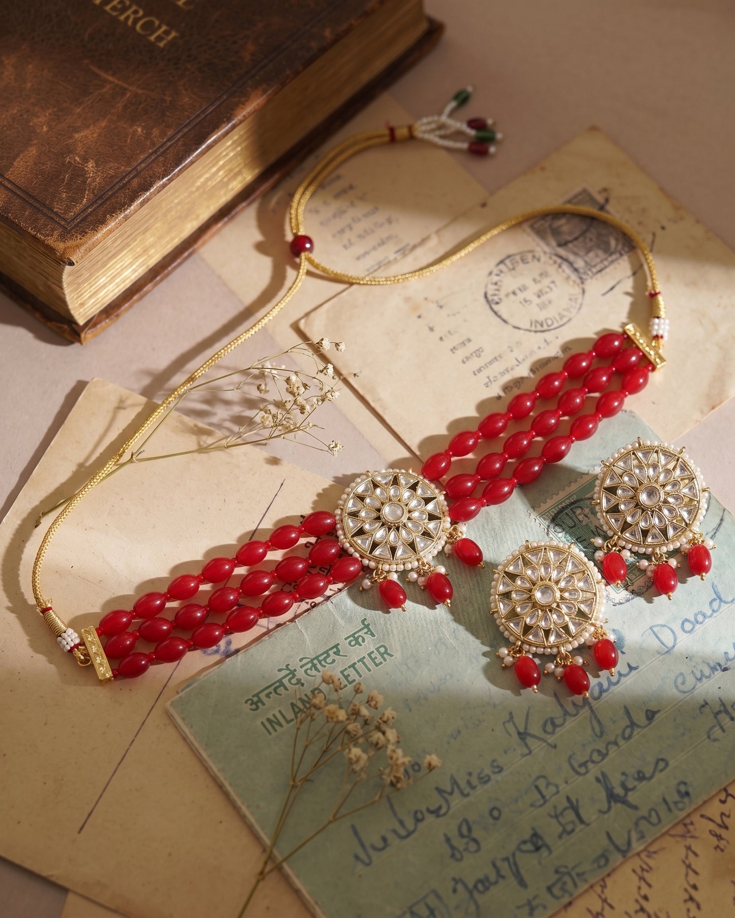 Red Arshi Choker Set