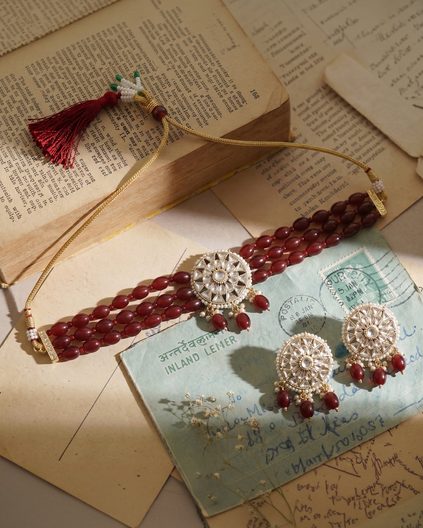 Maroon Arshi Choker Set