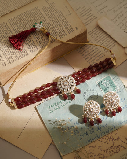 Maroon Arshi Choker Set