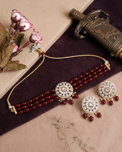 Maroon Arshi Choker Set