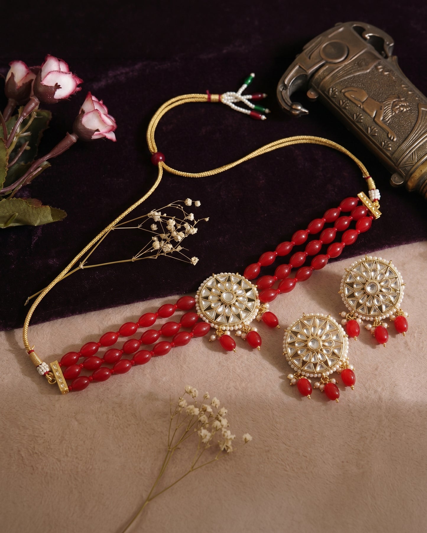 Red Arshi Choker Set