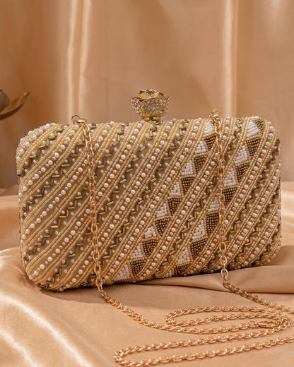 Malfoe Sequenced Embroidered Clutch
