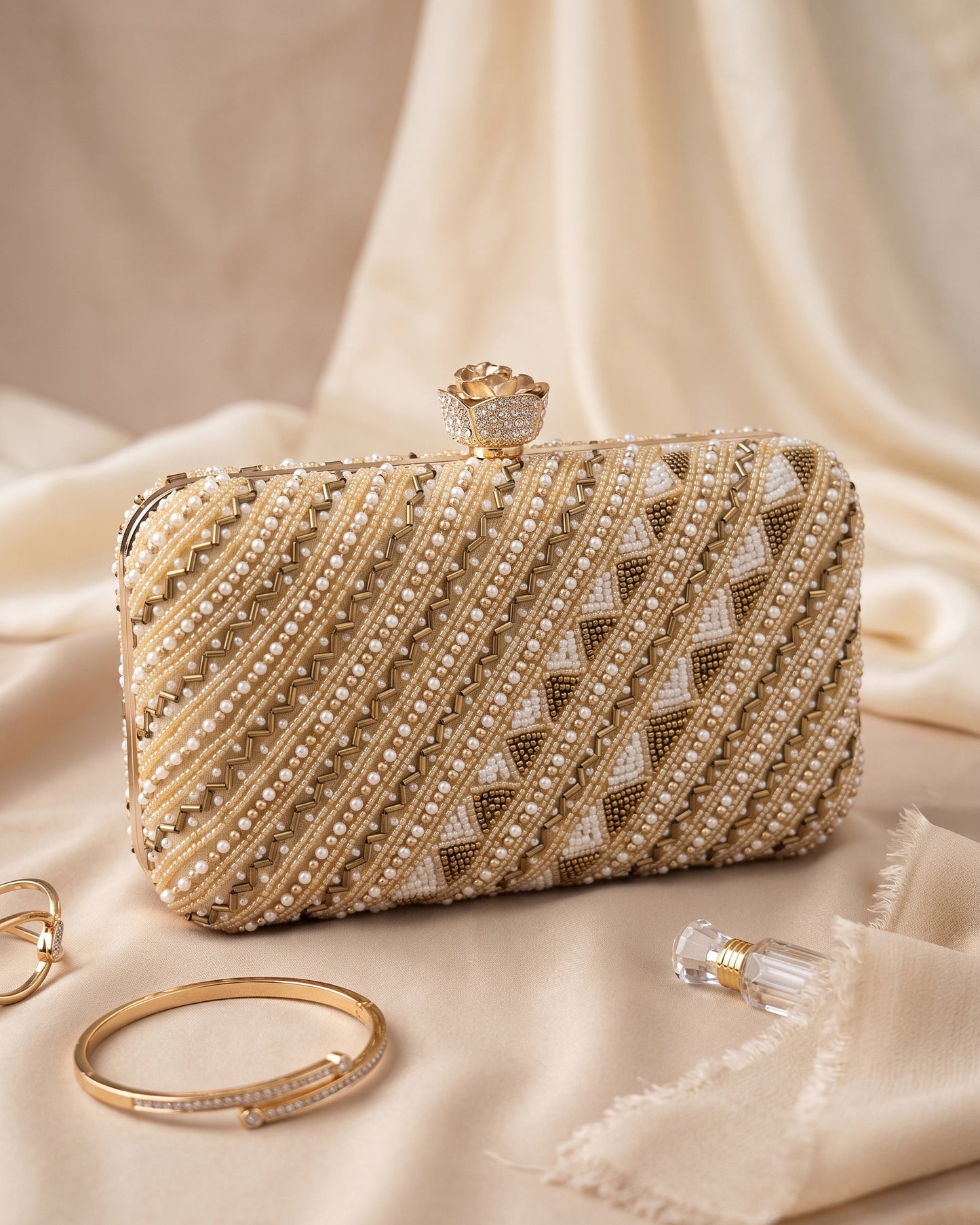 Malfoe Sequenced Embroidered Clutch