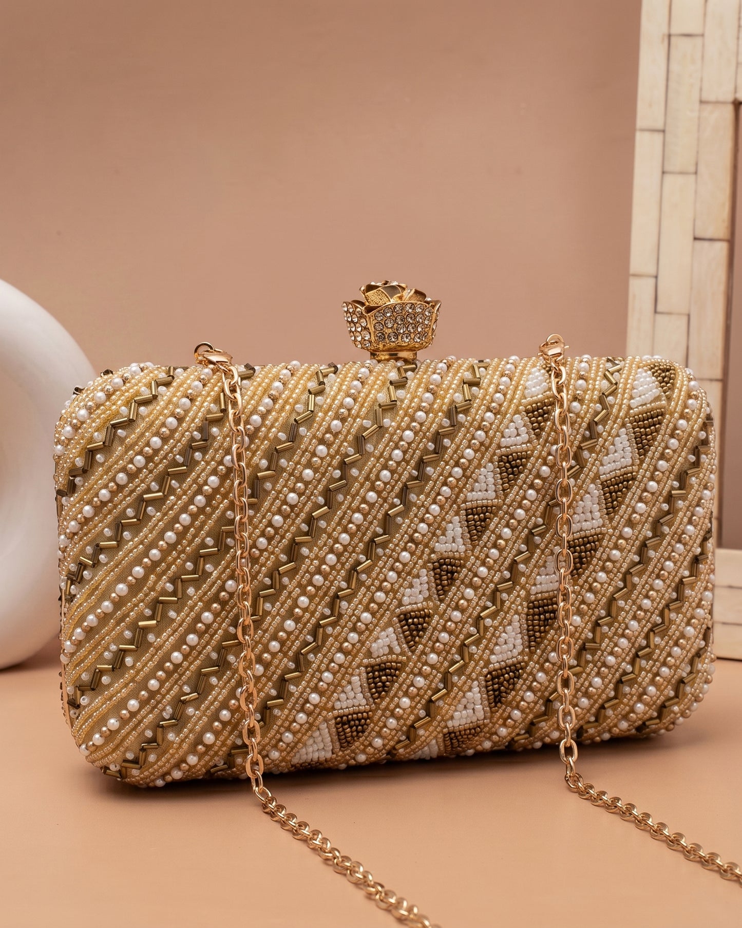 Malfoe Sequenced Embroidered Clutch