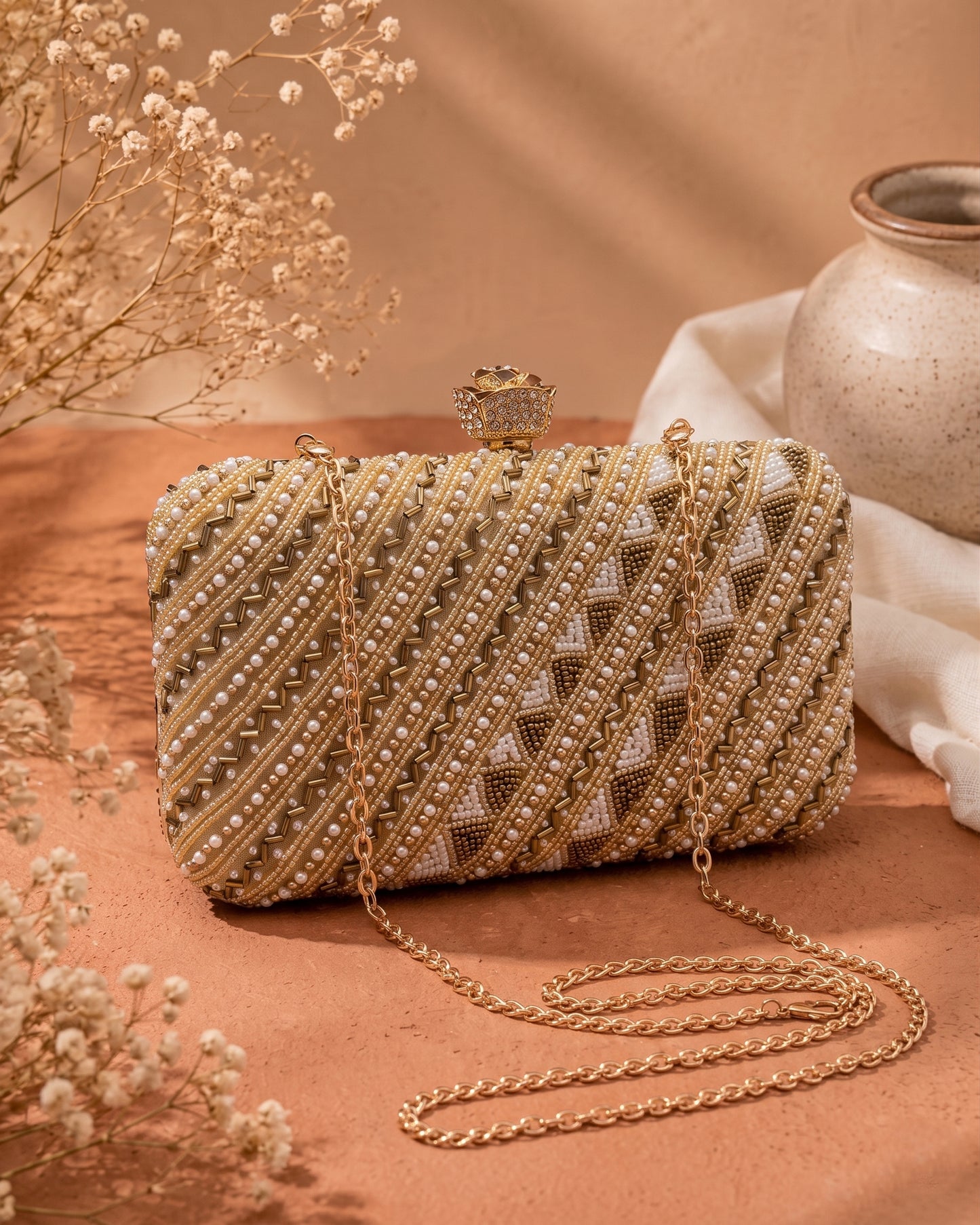 Malfoe Sequenced Embroidered Clutch