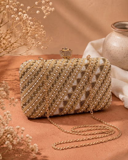 Malfoe Sequenced Embroidered Clutch