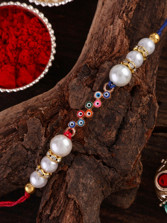 Tapas Evil Eye Rakhi with Tilak Set and Card