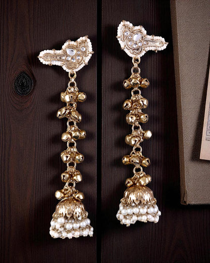 Pearl Sumbul Kashmiri Look Ghunghru Jhumka Earring