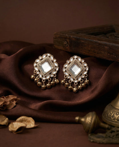 White Zarrah Kashmiri Look Ghunghru Earring