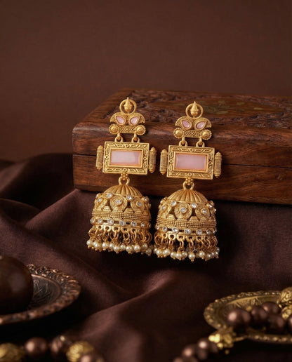 Blush Mrighosh Premium Kashmiri Brass Lookalike Jhumka Earring