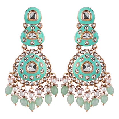 Mint Green Tisya Meenakari Chandbali