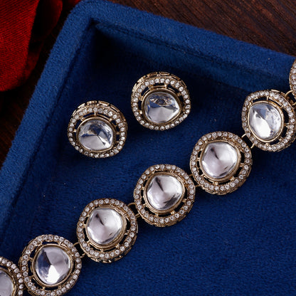 Amay Polki Dupe Necklace with Earring