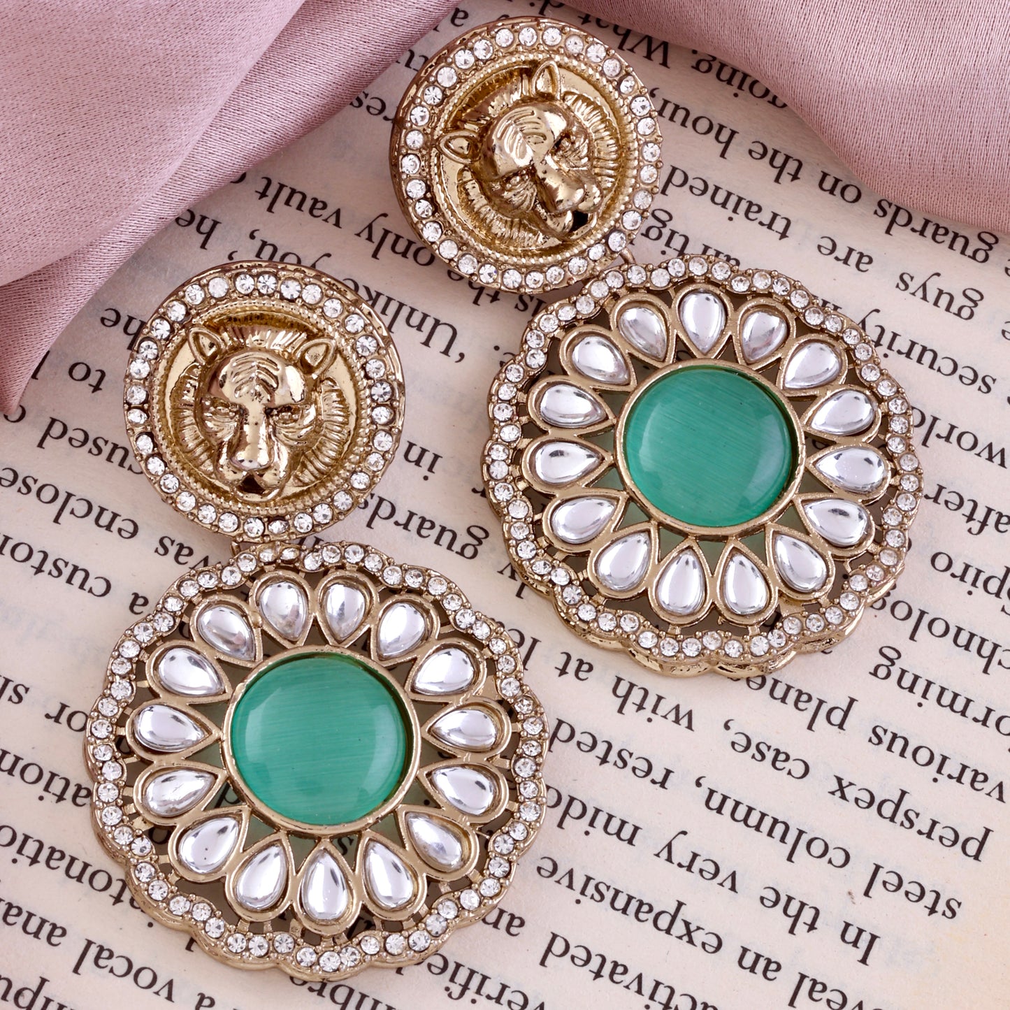 Mint Green Kysa Bollywood Inspired Designer Earring