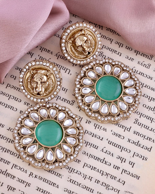 Mint Green Kysa Bollywood Inspired Designer Earring