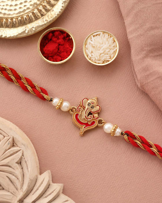 Ganpati Rakhi for Brother | Tilak Set Included