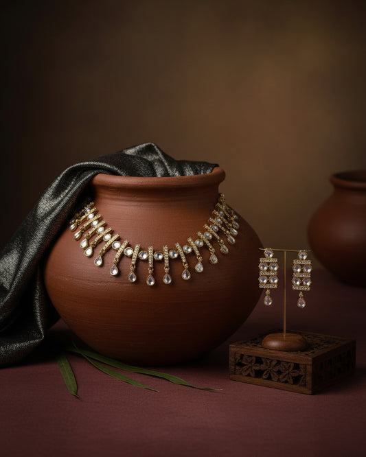 Adhira Indo Western Necklace With Earrings