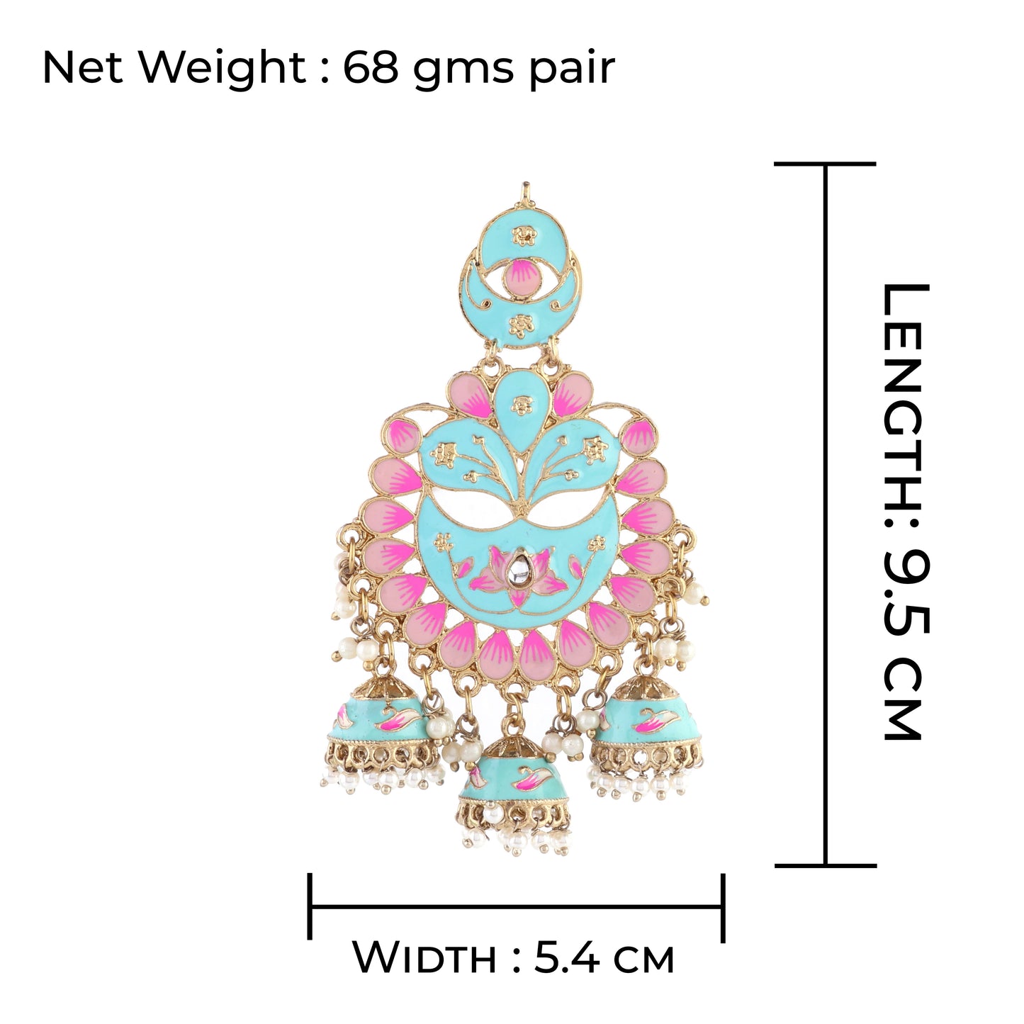 Turquoise Charvi Meenakari Jhumka