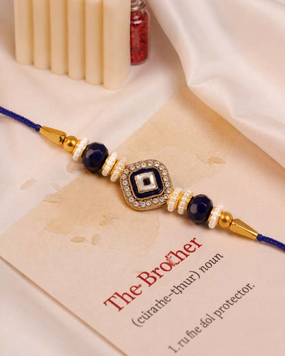 Blue Vaidik Rakhi for Brother | Tilak Set Included