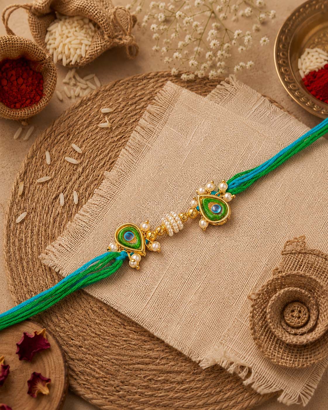Mayur Rakhi for Brother | Tilak Set Included