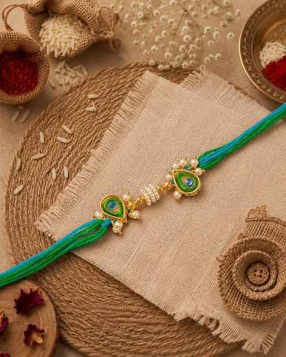 Mayur Rakhi for Brother | Tilak Set Included