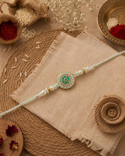 Mint Ek Onkar Rakhi for Brother | Tilak Set Included
