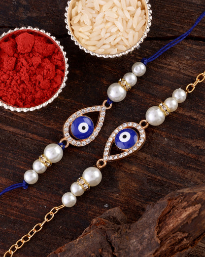 Niyaka Bhaiya Bhabhi Rakhi Bracelet with Tilak Set and Card