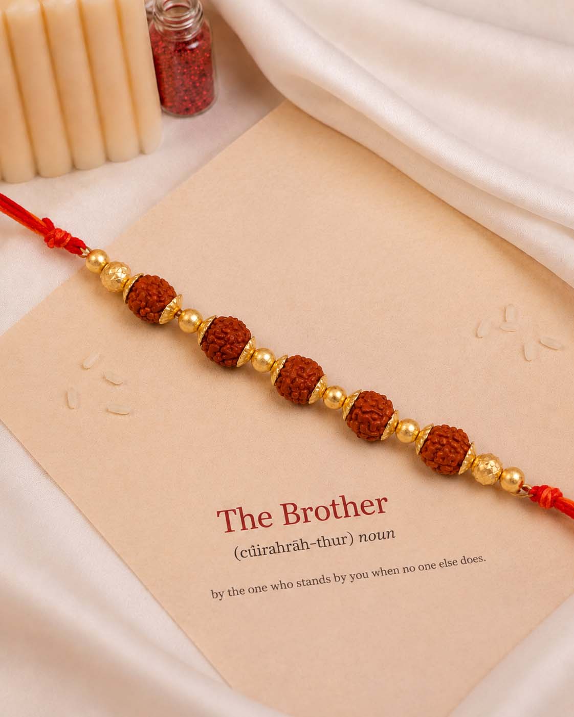 Shivansh Rudraksh Rakhi for Brother | Tilak Set Included