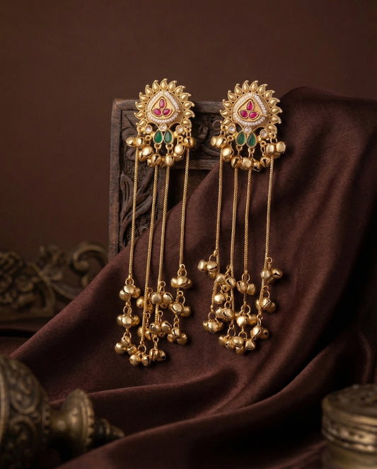 Ruby Green Aghosh Premium Kashmiri Brass Lookalike Earring