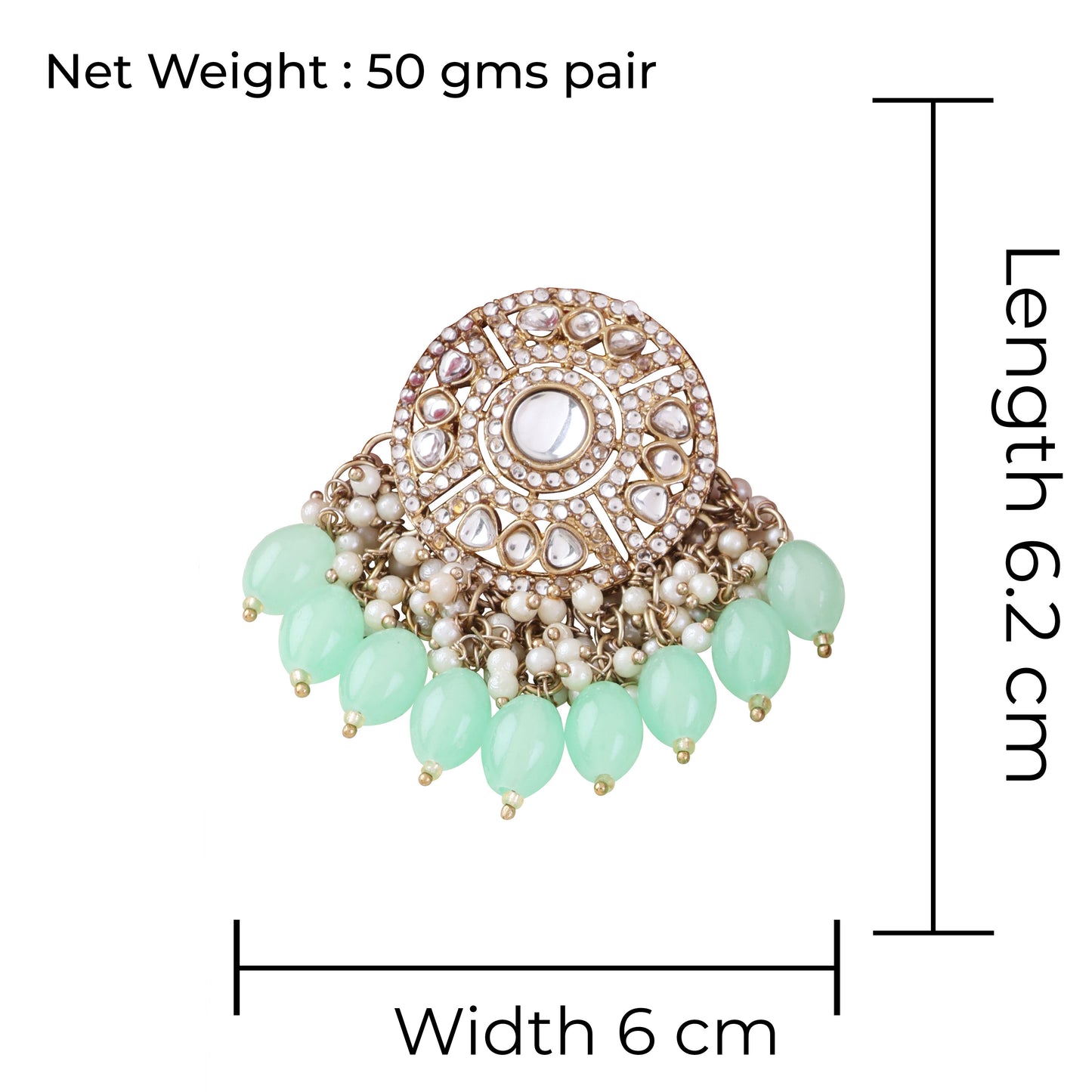 Mint Green Malti Earring