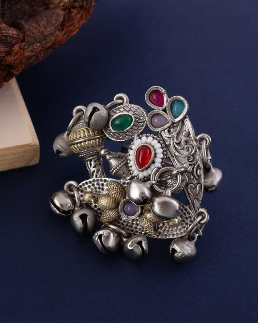 Raj Brass Boho Ghunghru Statement Ring