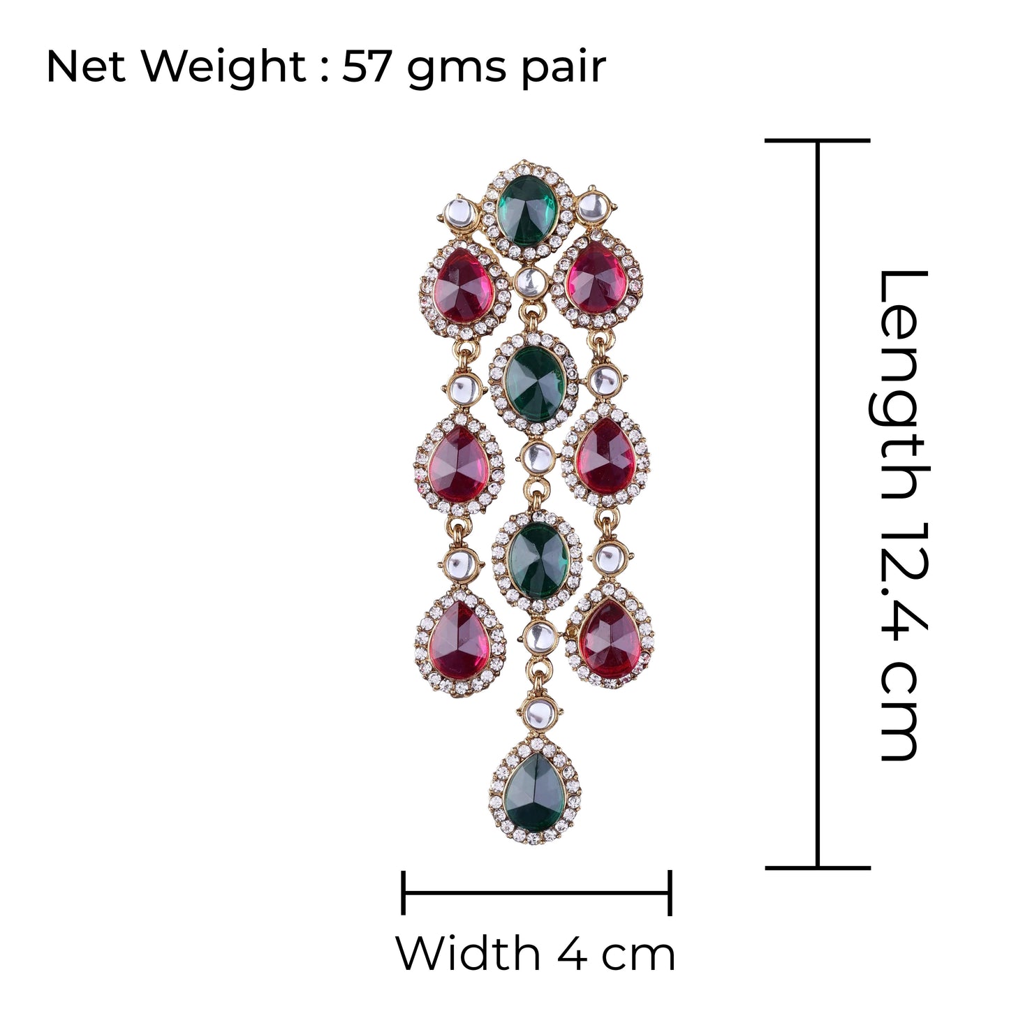 Pink Green Tavleen Dangler Earring