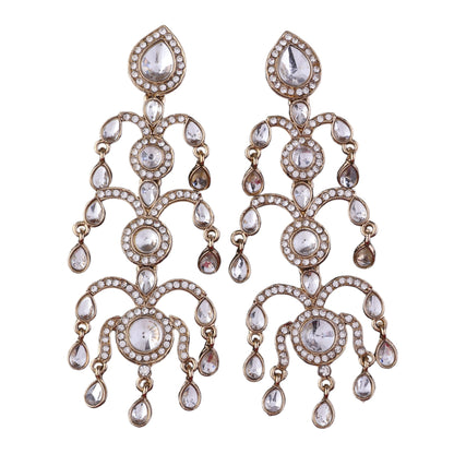 Gold Janhavi Kapoor Inspired Chandbali Earrings