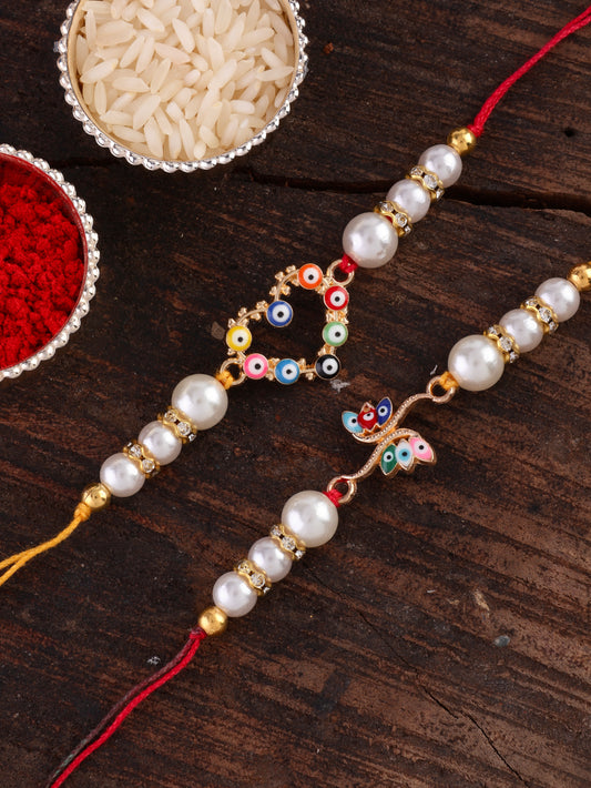 Vivaan-Myra Rakhi Pack of 2 with Tilak Set and Card