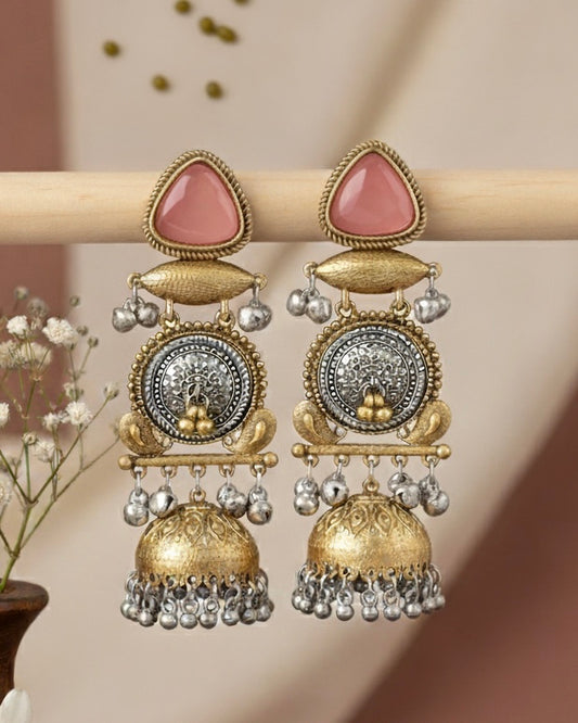 Blush Jasmine Designer Jhumki Earring Brass Lookalike