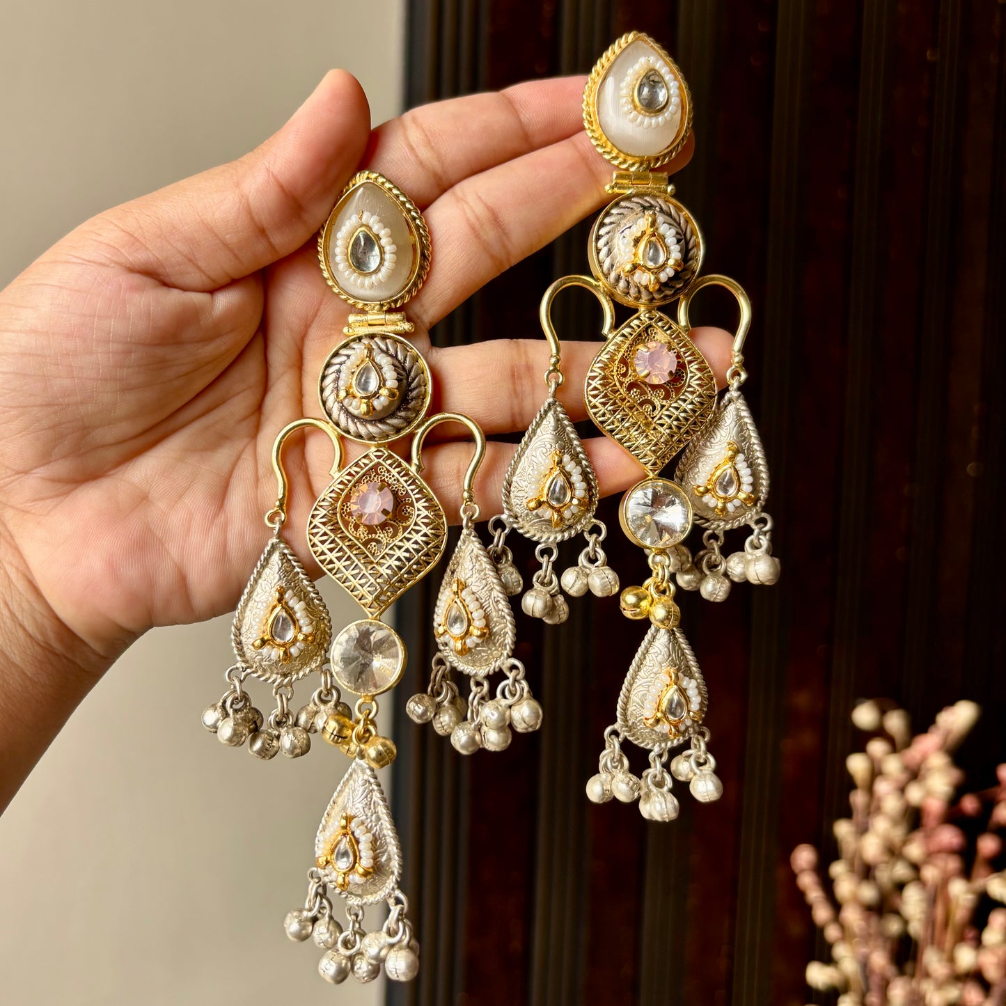 Ivory Abhilasha Premium Brass Chandbali