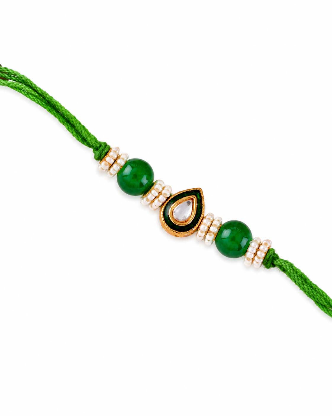 Green Dhivi Rakhi for Brother | Tilak Set Included