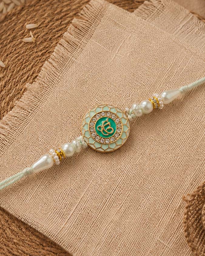 Mint Ek Onkar Rakhi for Brother | Tilak Set Included