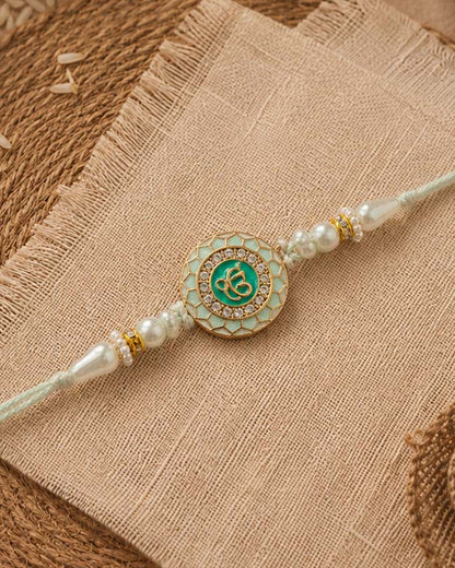 Mint Ek Onkar Rakhi for Brother | Tilak Set Included