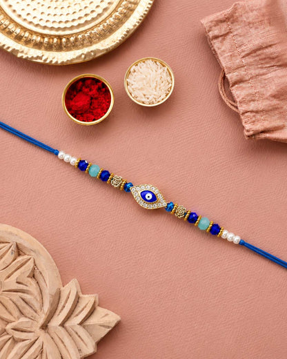 Neelay Evil Eye Rakhi for Brother | Tilak Set Included