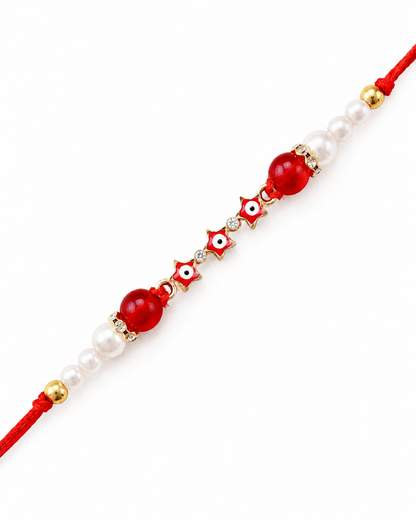 Red Iraak Rakhi for Brother | Tilak Set Included