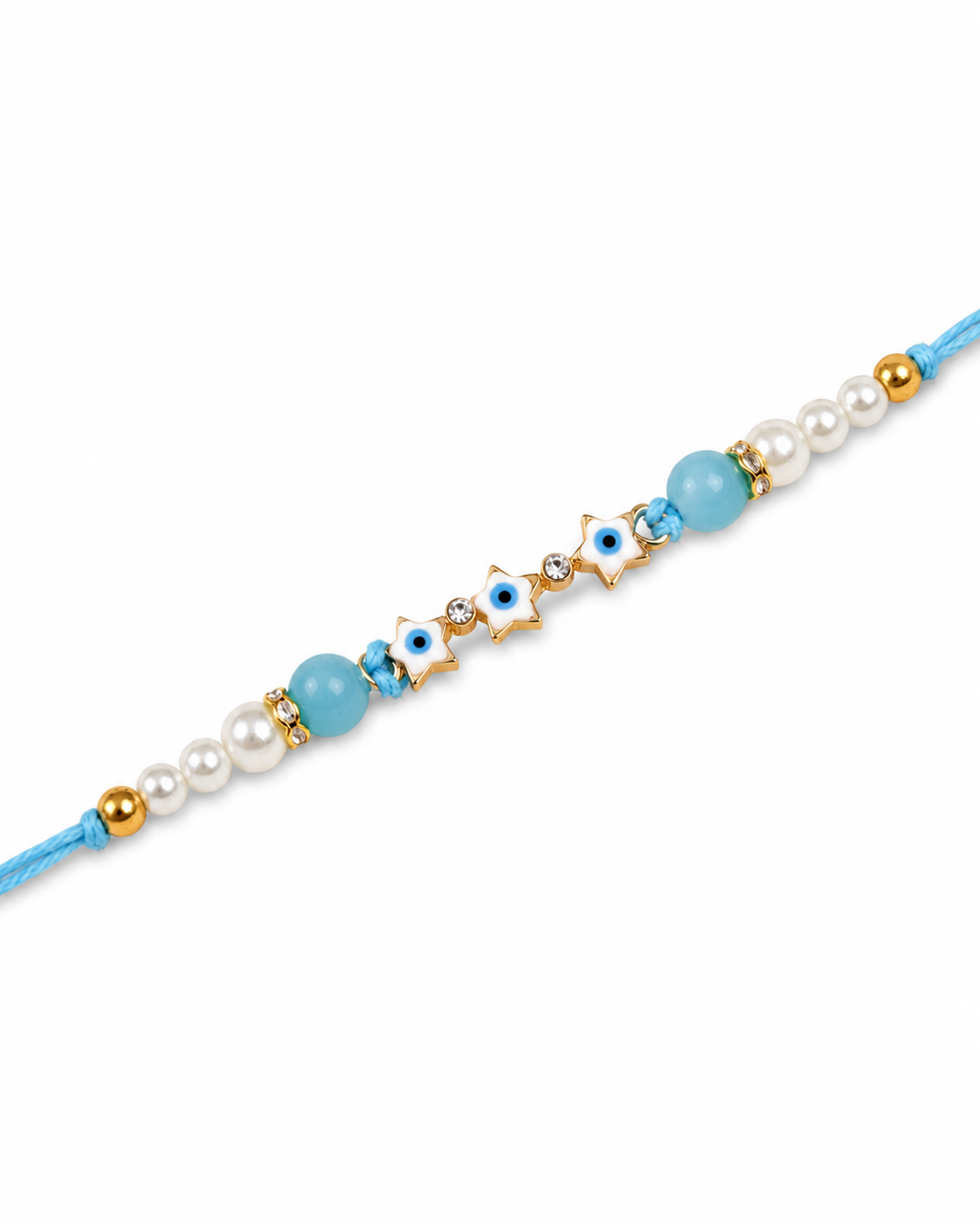 Turquoise Iraak Rakhi for Brother | Tilak Set Included