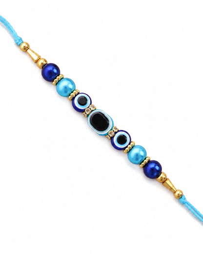 Yamya Evil Eye Rakhi with Tilak Set and Card
