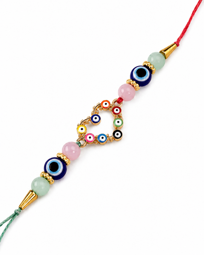 Trishakti Evil Eye Rakhi with Tilak Set and Card