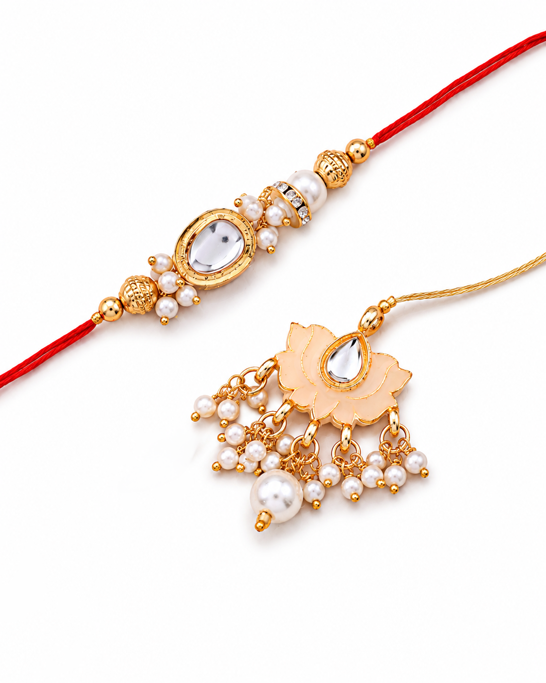 Ivory Arjun Bhaiya Bhabhi Rakhi with Tilak Set and Card